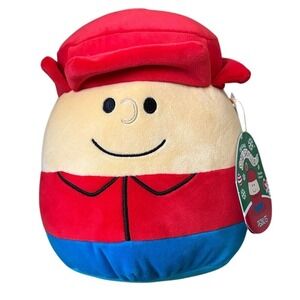 Peanuts Squishmallow Charlie Brown Plush w/ Holiday Red Hat NEW